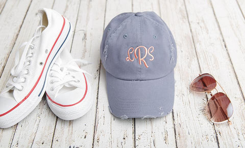 Buy Monogrammed Distressed Baseball Hat