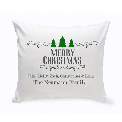 Buy Personalized Merry Christmas Trees Family Throw Pillow (Insert Included)
