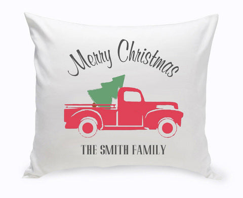 Buy Personalized Red Christmas Truck Throw Pillow (Insert Included)