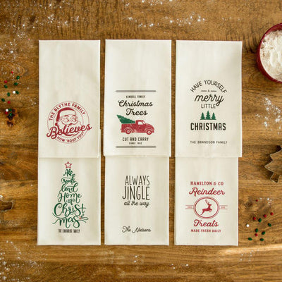 Personalized Christmas Tea Towels - 12 designs
