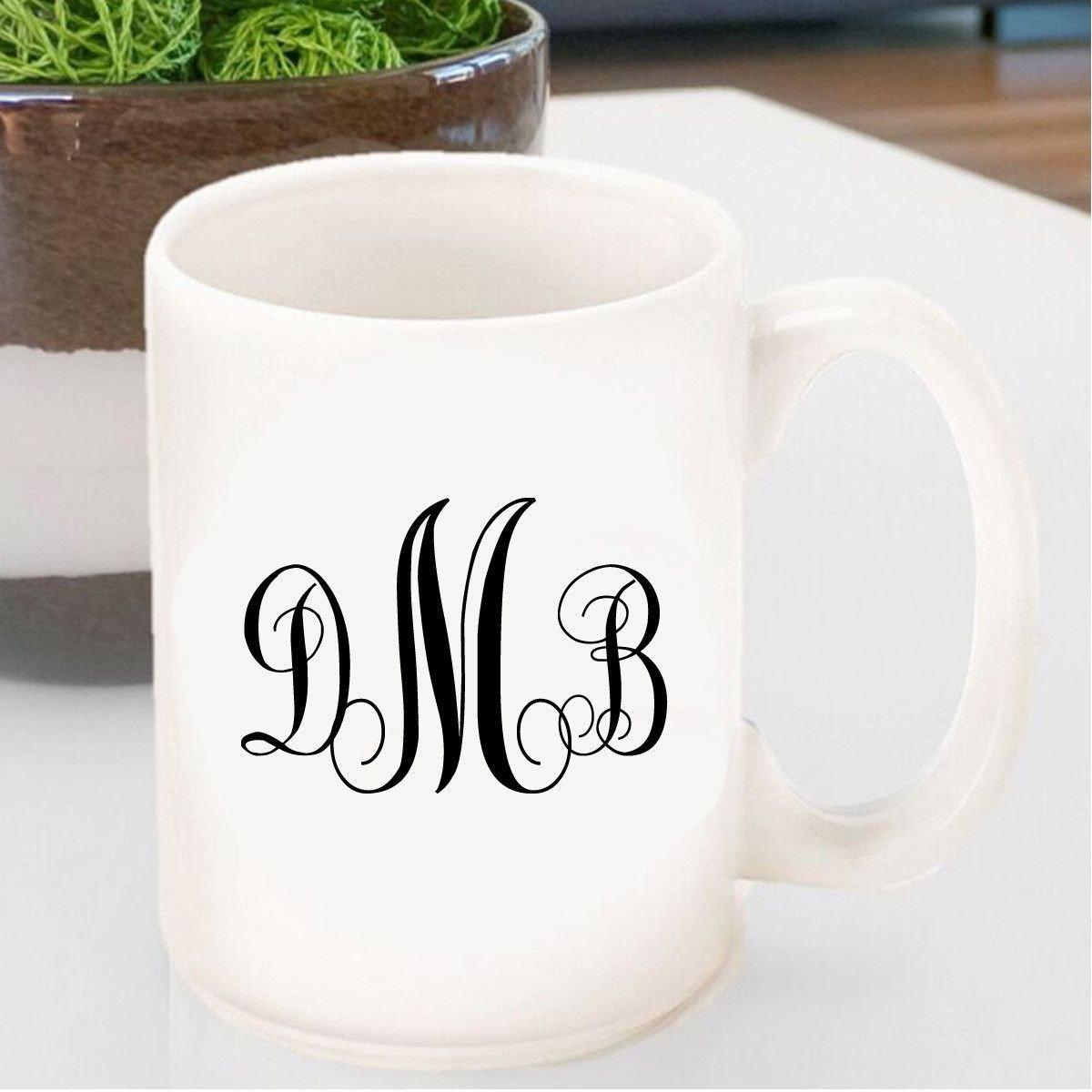 Personalized Interlocking Monogram Coffee Mug