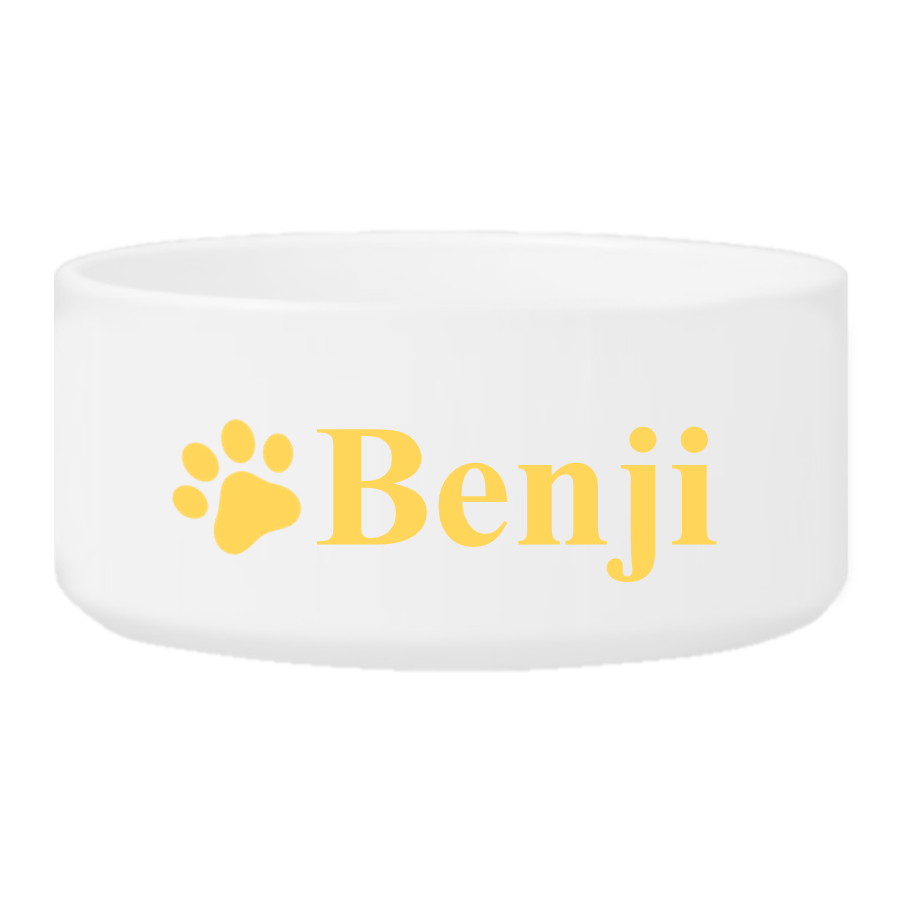 Personalized Large Dog Bowl - Happy Paws