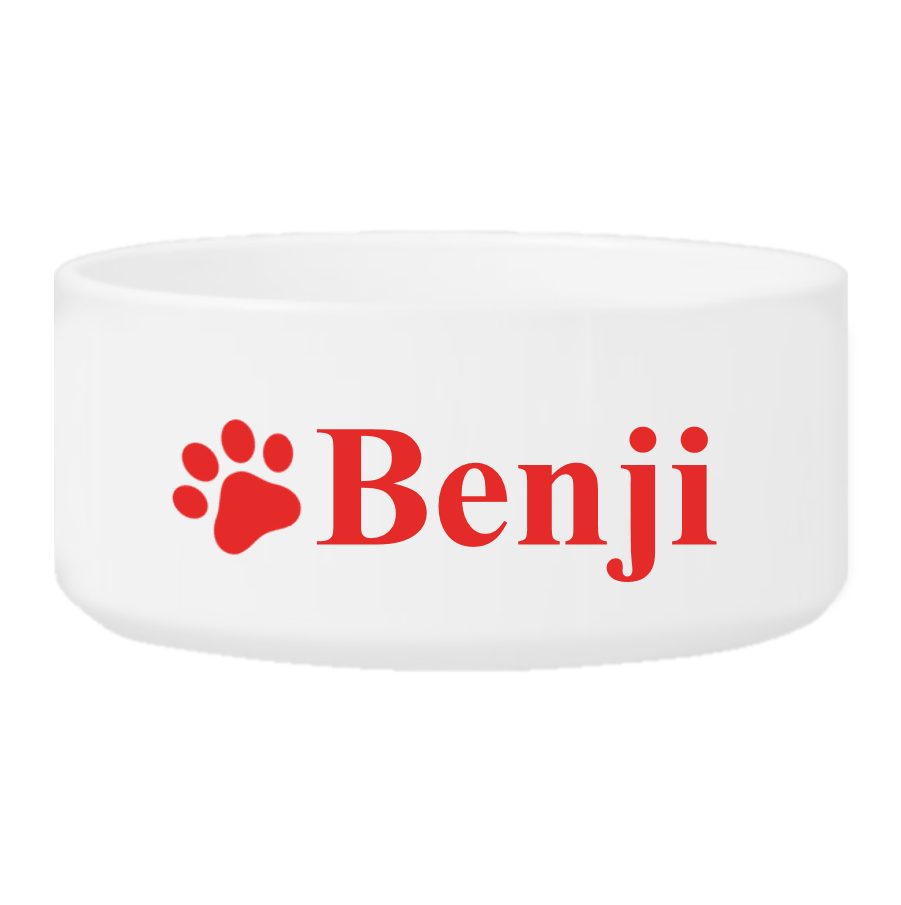 Personalized Large Dog Bowl - Happy Paws