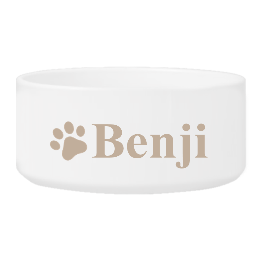 Personalized Large Dog Bowl - Happy Paws