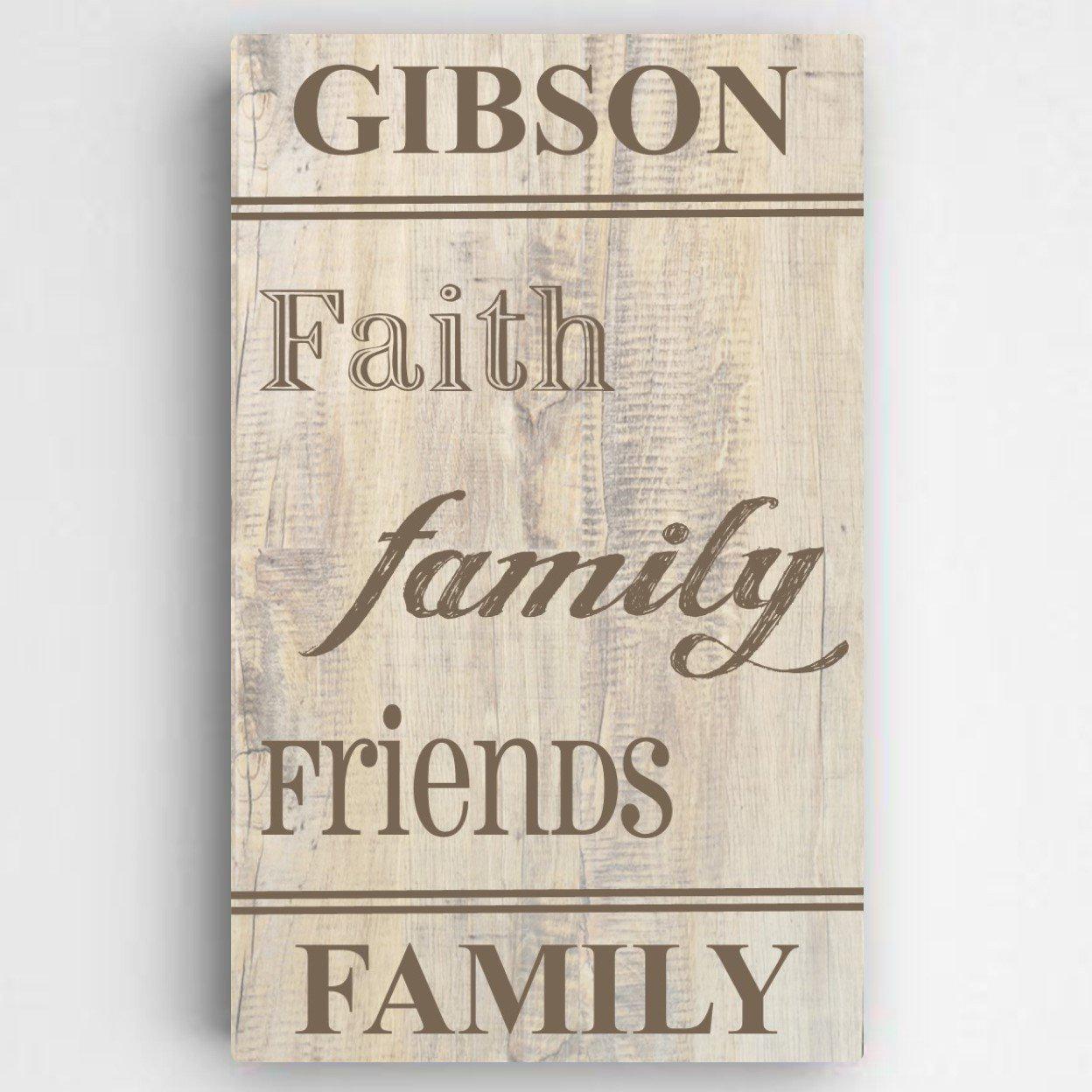 Personalized Family and Faith Canvas Sign
