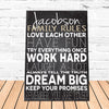 Buy Personalized Family Love Rules Canvas Sign