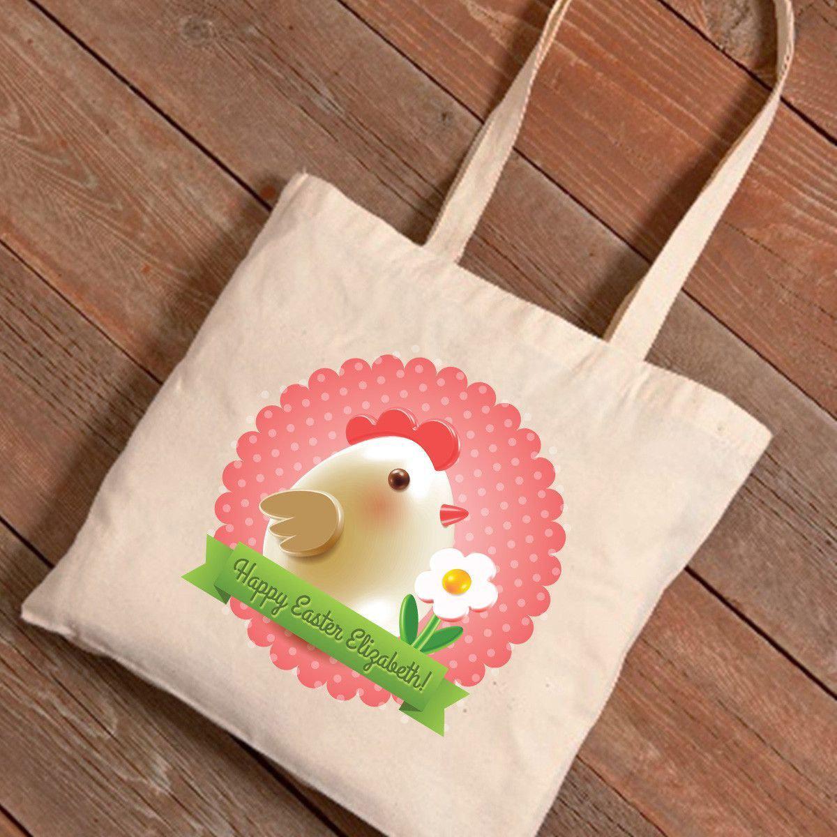 Personalized Easter Canvas Bag - Frilly Chick