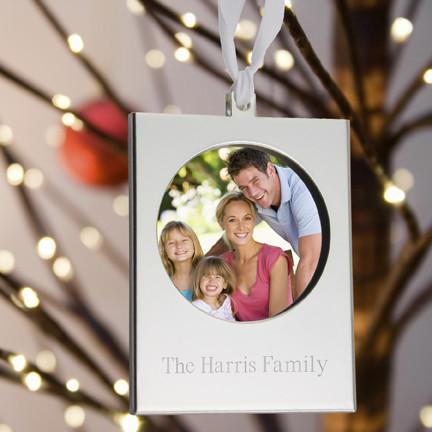 Buy Personalized Silver Frame Christmas Ornaments