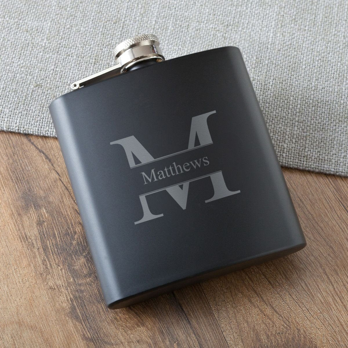 Personalized Matte Black Flask