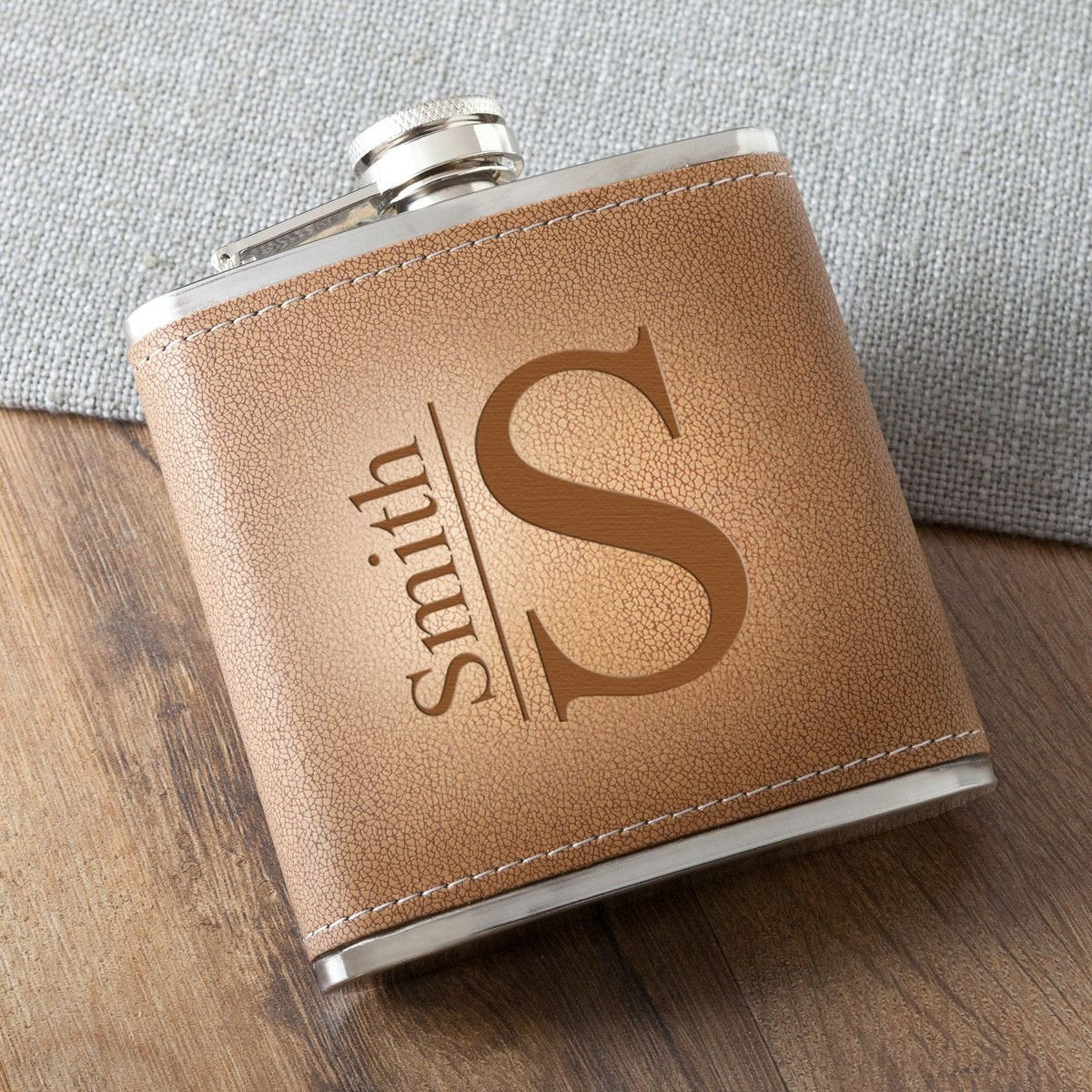 Personalized Durango Monogrammed 6 oz. Leather Hide Flask