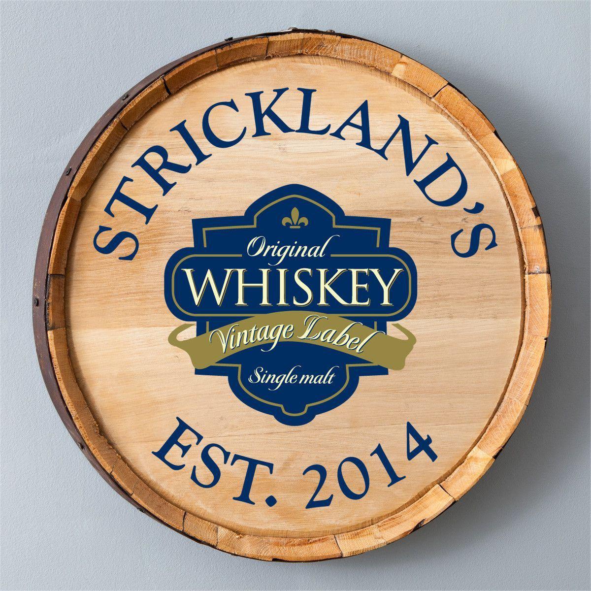 Personalized Wood Whiskey Barrel Sign