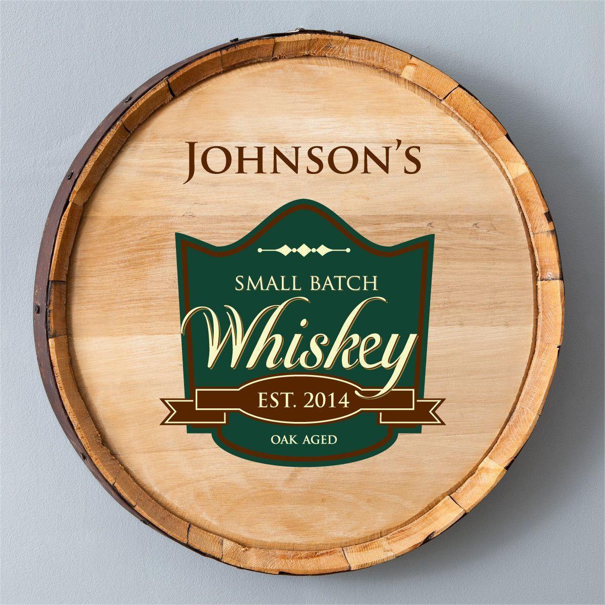 Personalized Wood Whiskey Barrel Sign