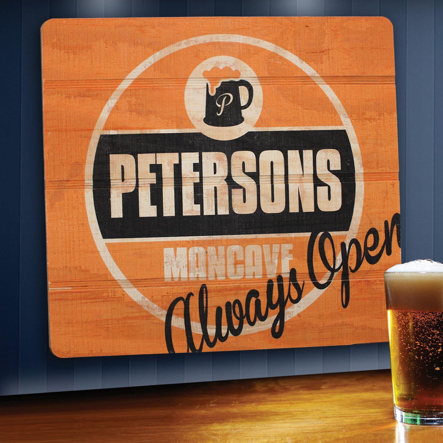 Personalized Wood Tavern and Bar Sign - Always Open