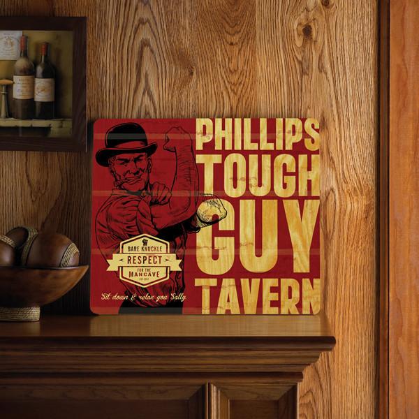 Personalized Wood Tavern and Bar Sign - Tough Guy