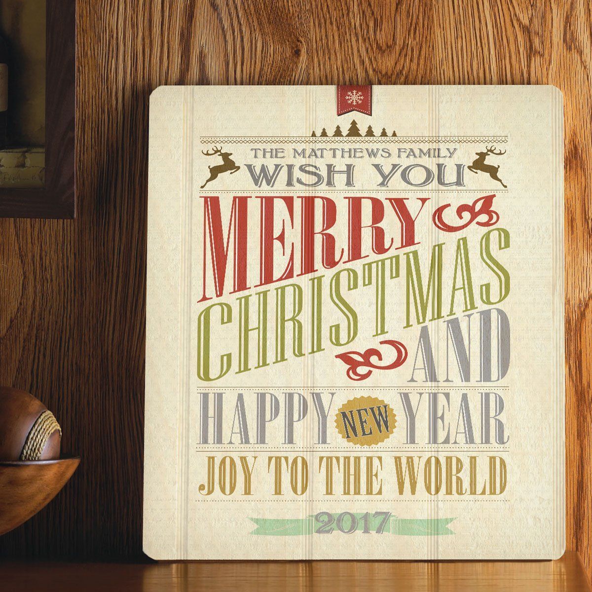 Personalized Wood Art Sign - Christmas Words