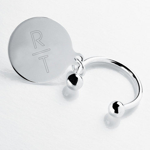 Buy Monogram Silver Round Key Ring Keychain