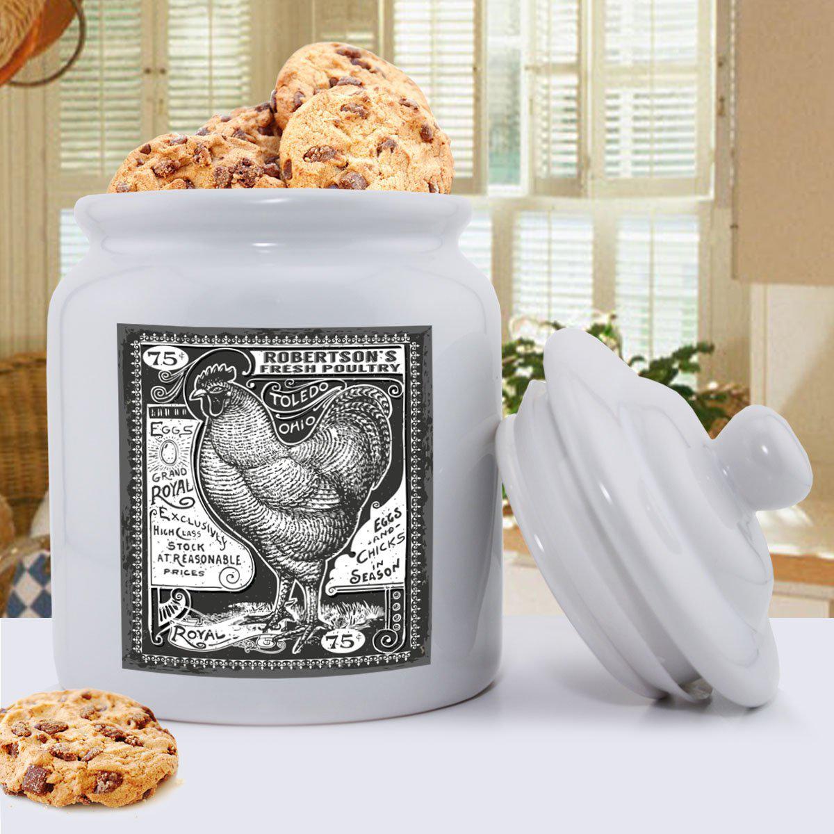 Personalized Ceramic Vintage Rooster Cookie Jar