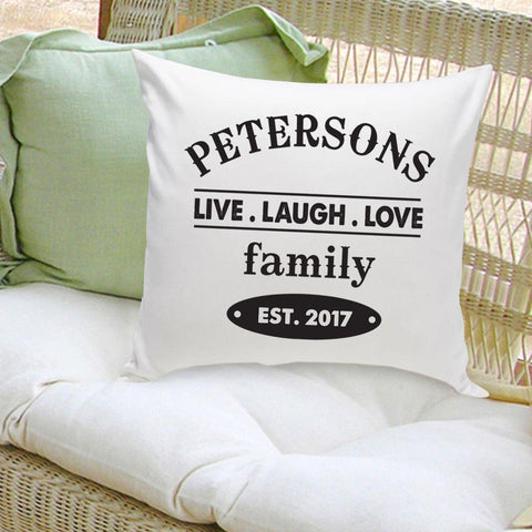 Buy Personalized Live Laugh Love Family Name Throw Pillow (Insert Included)