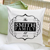 Buy Personalized Family Name Throw Pillow - White/Black