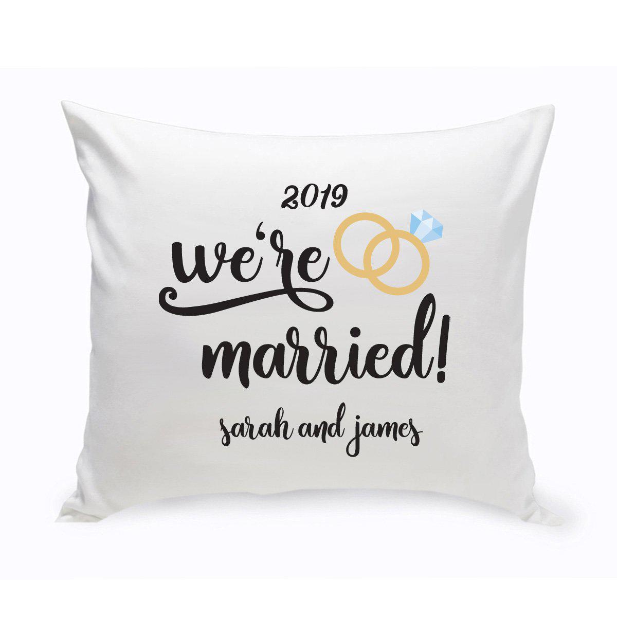 Personalized We Re Married Throw Pillow A Gift Personalized