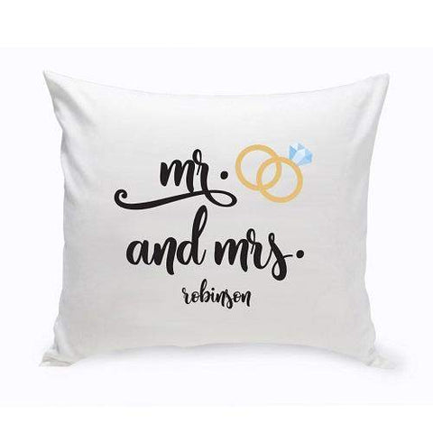 Buy Personalized Mr. & Mrs. Wedding Ring Throw Pillow (Insert Included)