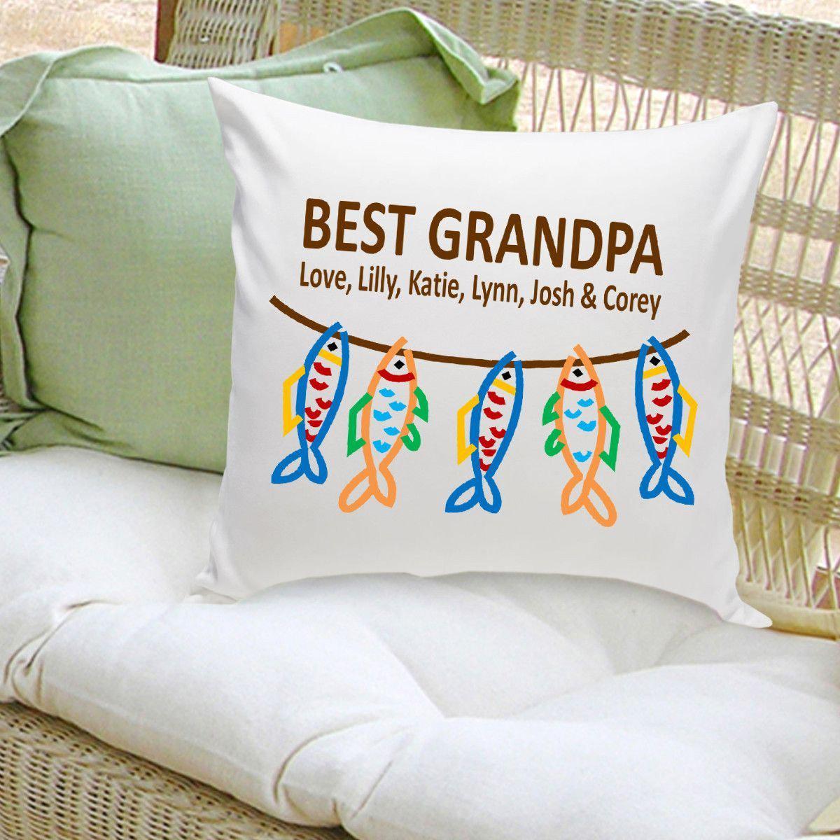 Personalized Parent Throw Pillow - Grandpa's Crew