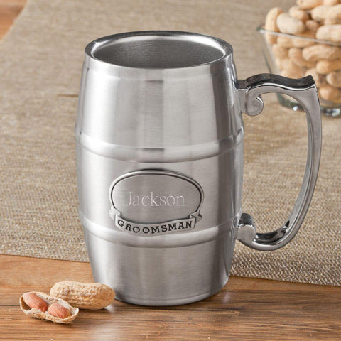 Buy Personalized Groomsmen Tankard with Pewter Medallion