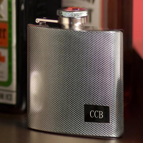 Personalized Flask - Textured Stainless Steel
