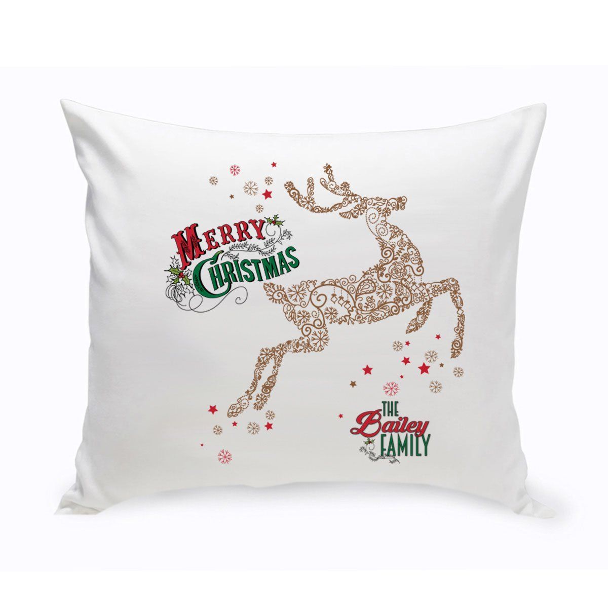 Personalized Vintage Christmas Throw Pillow - All