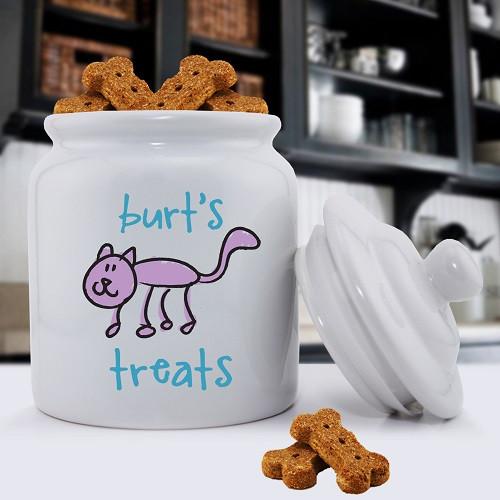 Personalized Ceramic Cat Treat Jar