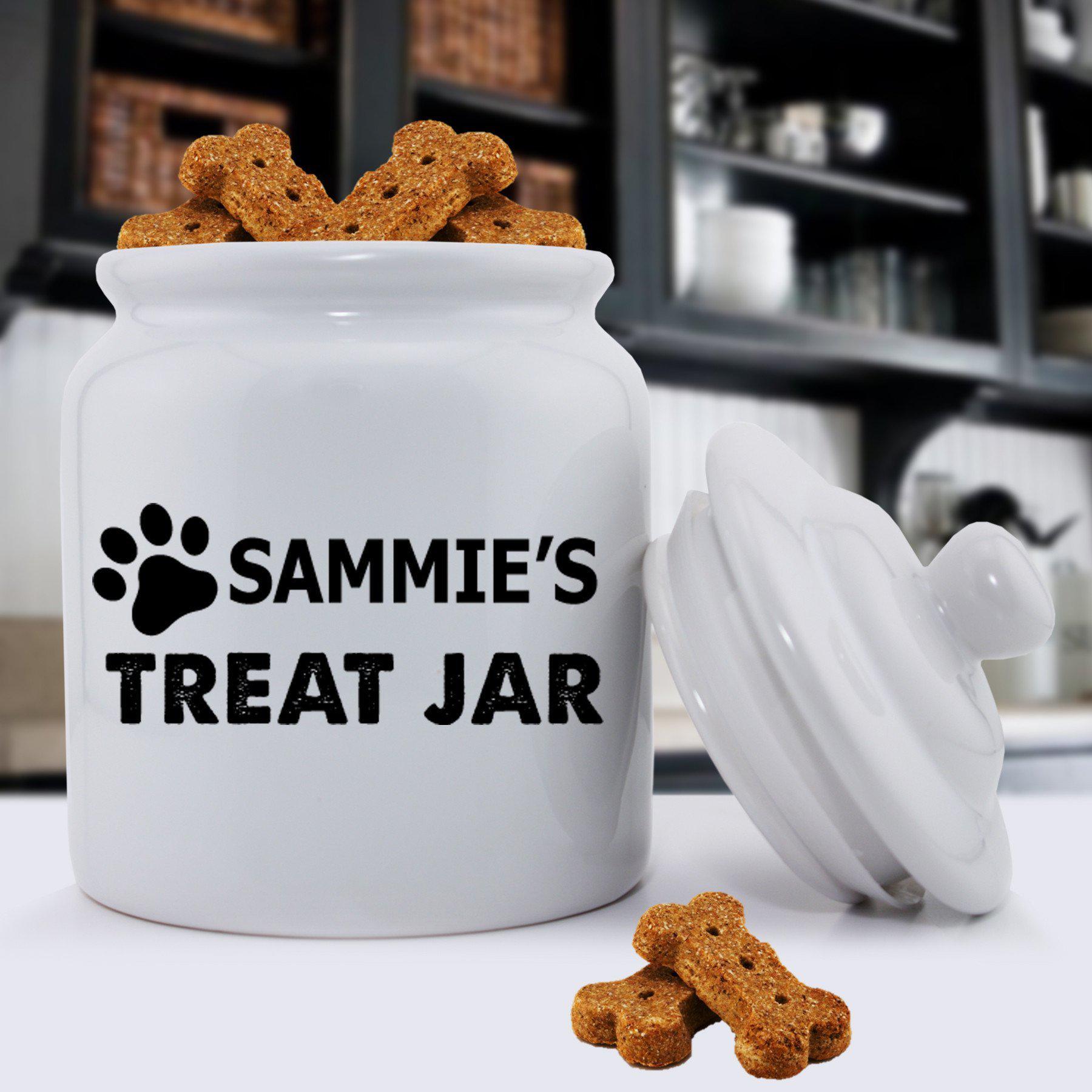 Personalized Colorful Classic Dog Treat Jars - Happy Paws