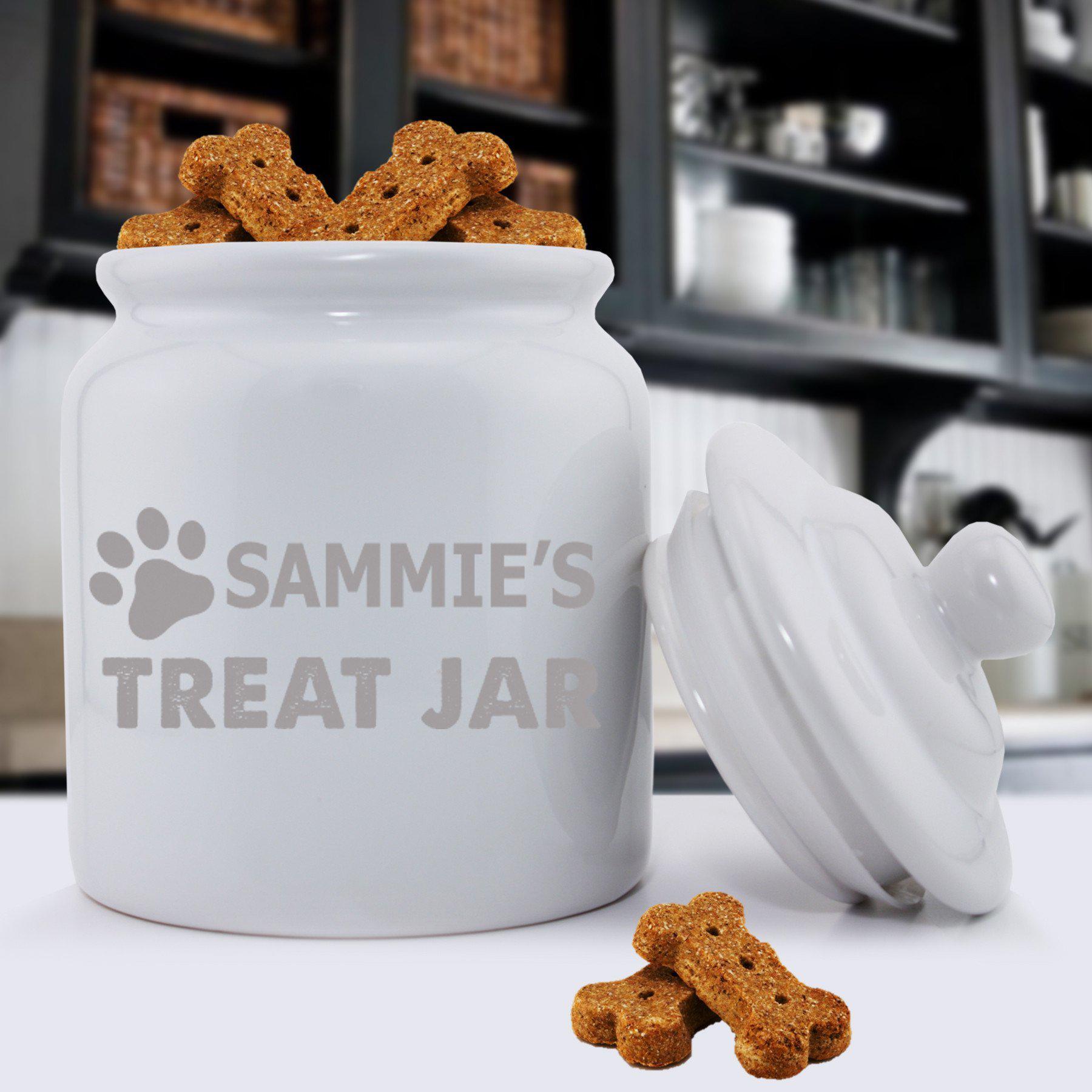 Personalized Colorful Classic Dog Treat Jars - Happy Paws