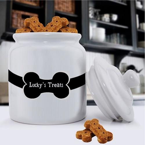 Personalized Colorful Classic Dog Treat Jars - Colorful Bones