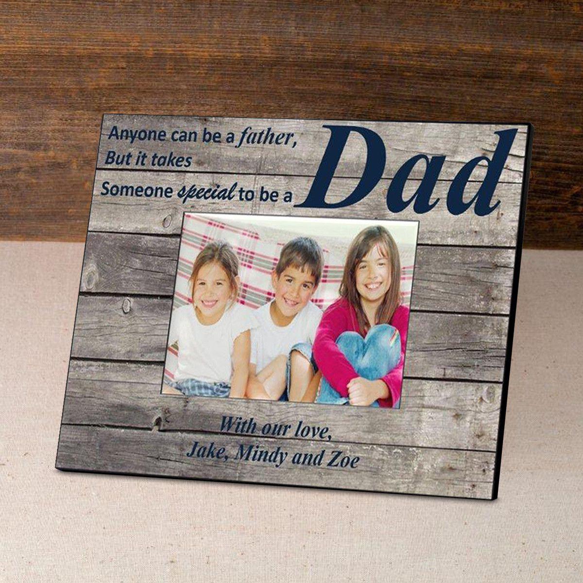 Personalized Father&#039;s Day Frame-Navy Barnwood