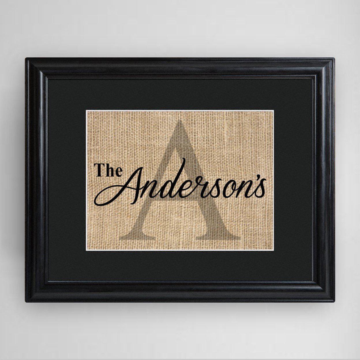 Personalized Family Name &amp; Initial Framed Print
