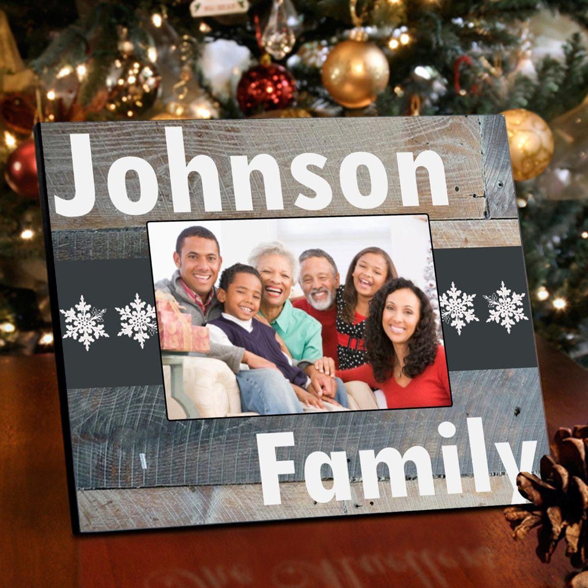 Personalized Family Snowflakes Picture Frame - Classic Snowflakes
