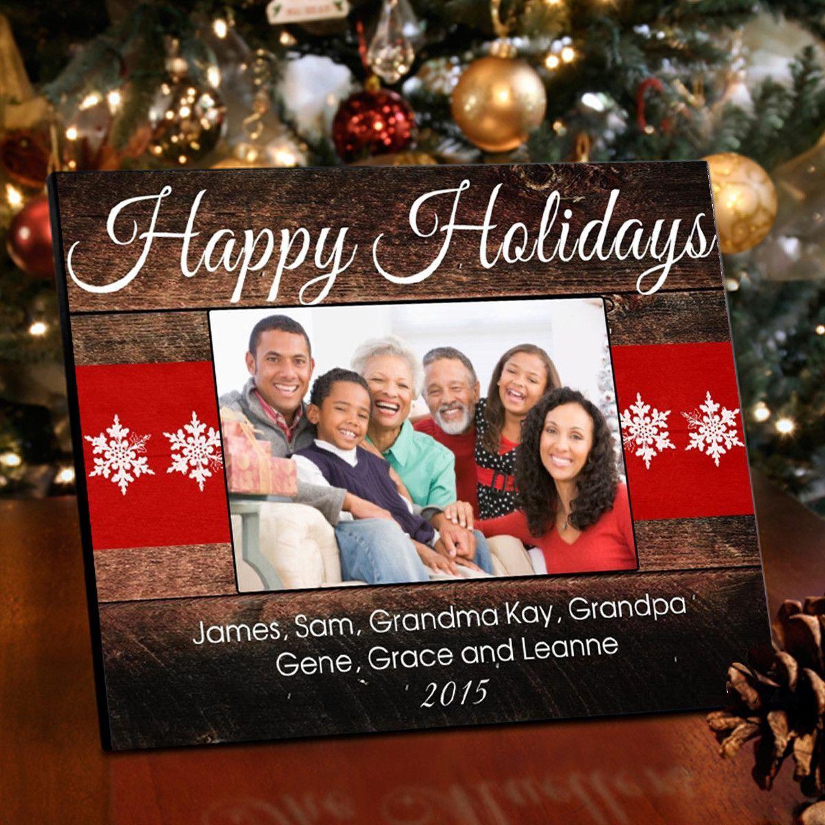 Personalized Holiday Picture Frame - Red Ribbon