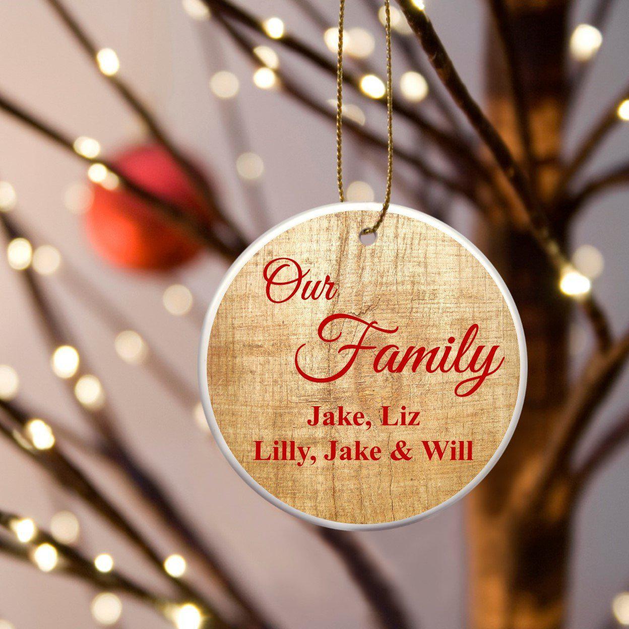 Personalized Our Family Ceramic Ornament