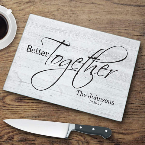 Buy Personalized Better Together Glass Cutting Board