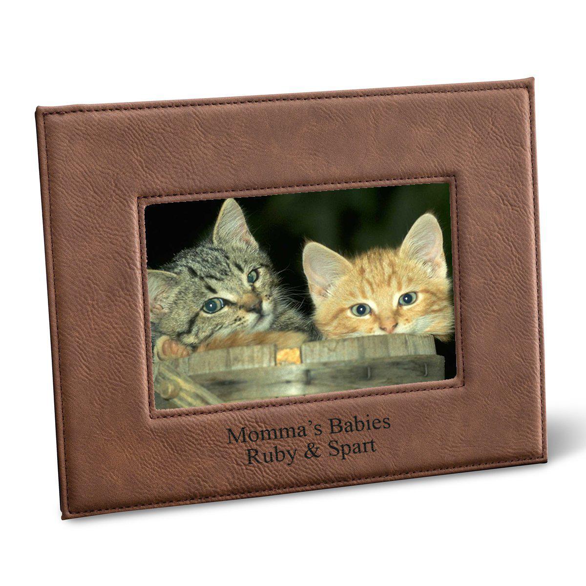 Personalized Black 5x7 Leatherette Frame - 5 &quot;x 7&quot; Personalized Picture Frame - All