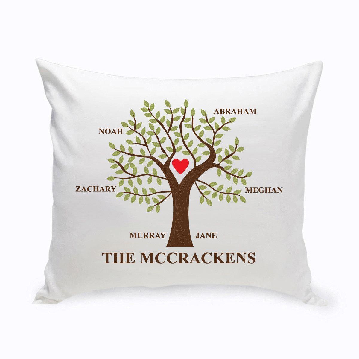 Personalized Family Tree Throw Pillow