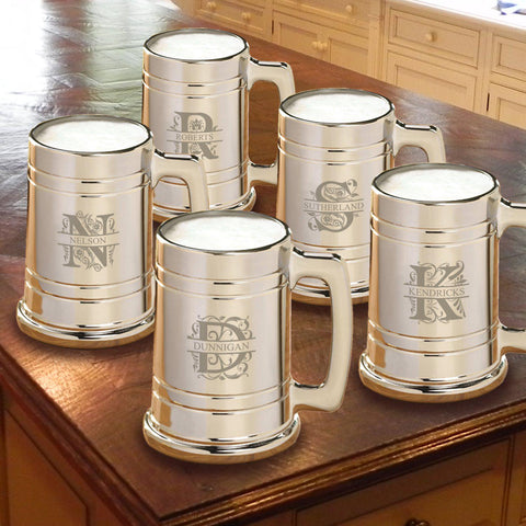 Buy Personalized Gunmetal Beer Mug Set of 5