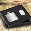 Buy Personalize Brushed Silver Flask and Lighter Gift Set