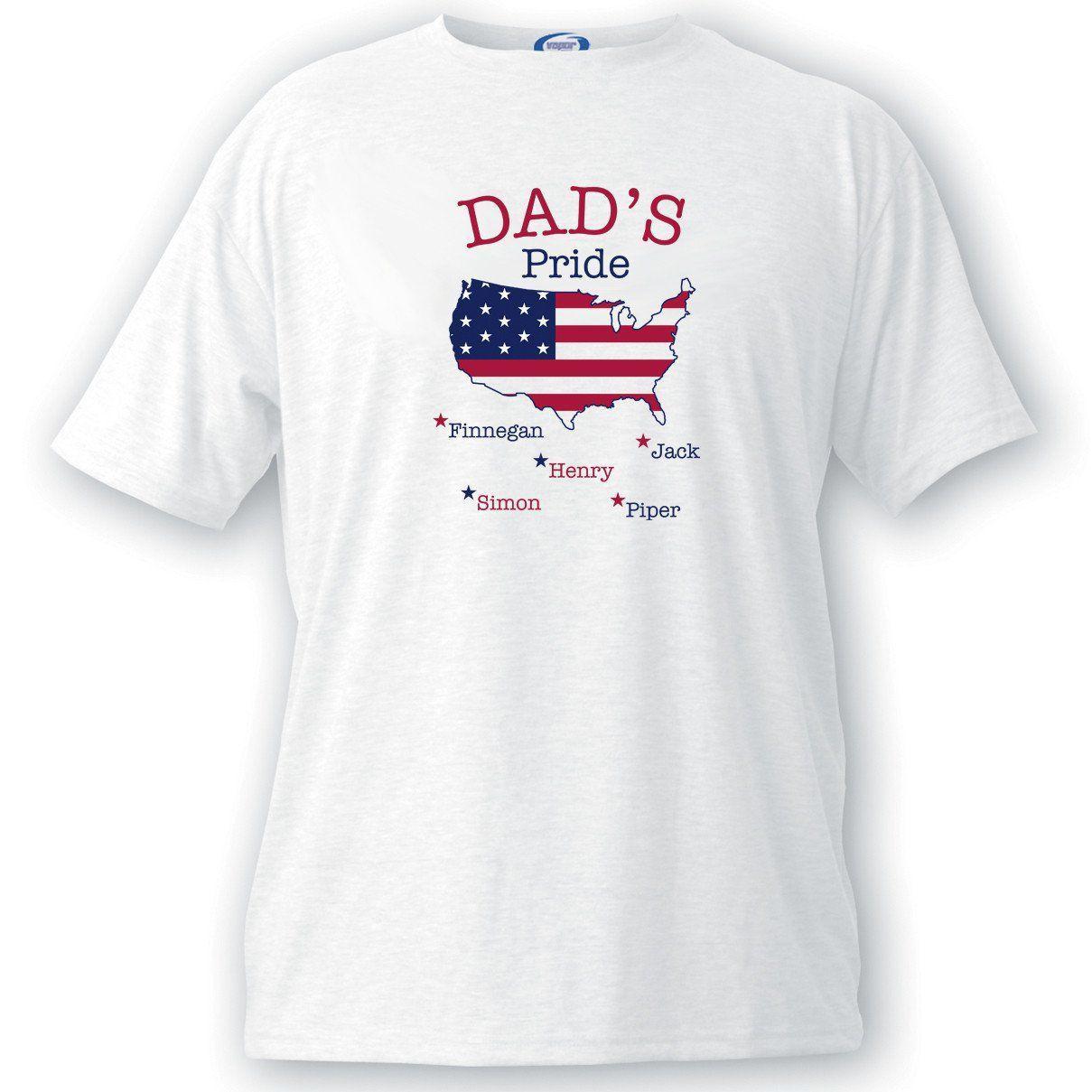 Personalized Dad&#039;s Pride USA T-shirt