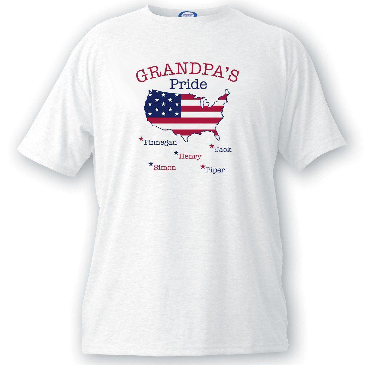 Personalized Grandpa's Pride USA T-shirt