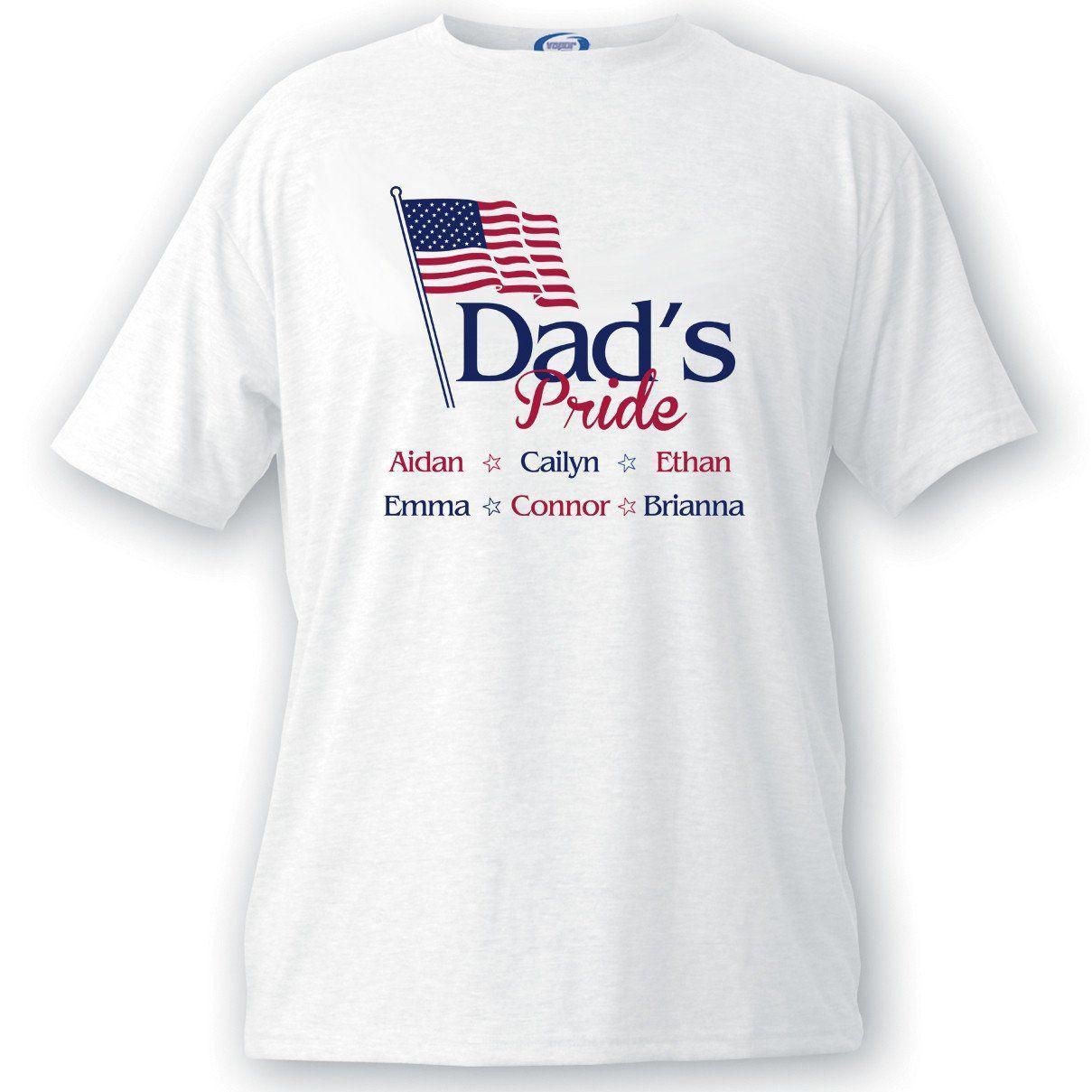 Personalized Dad&#039;s Pride Flag T-shirt