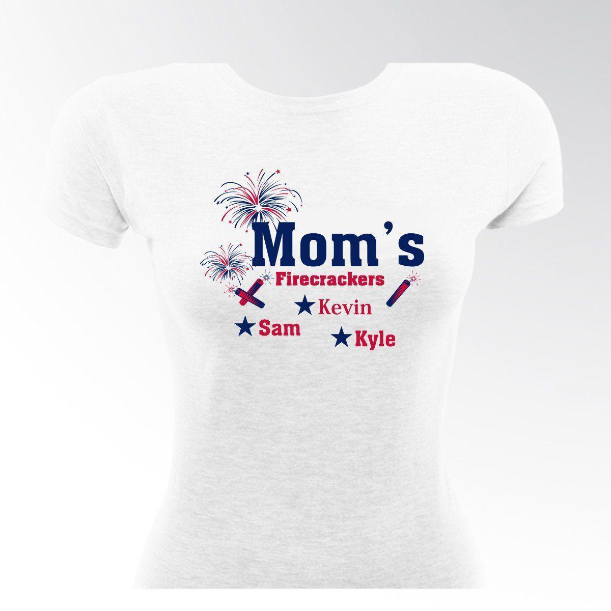 Personalized Mom&#039;s Firecrackers T-shirt