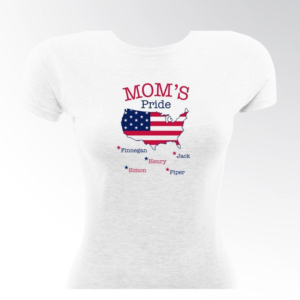 Personalized Mom&#039;s Pride USA T-shirt