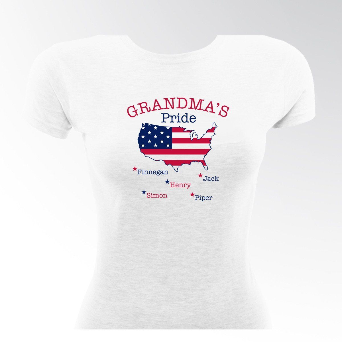 Personalized Grandma&#039;s Pride USA T-shirt