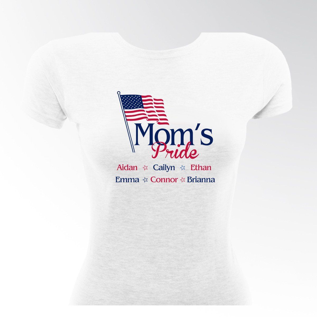 Personalized Mom&#039;s Pride Flag T-shirt